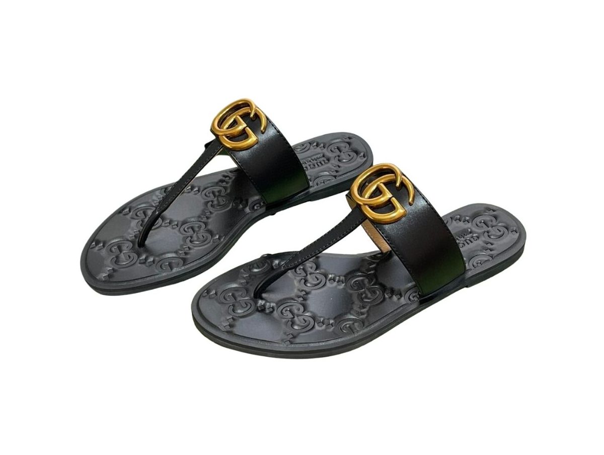 Gvc*1 Thong Sandal With Double G Black For Women ‎
