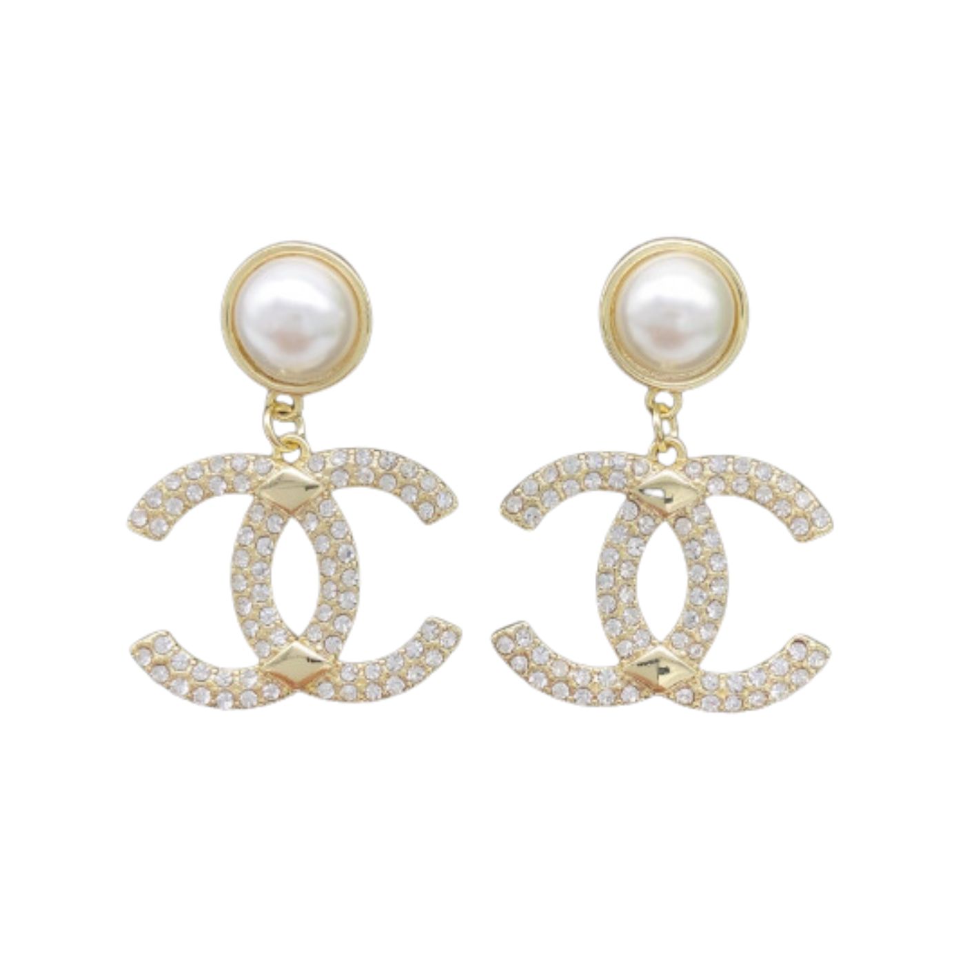 Ch**el C-Shaped Earrings Gold For Women