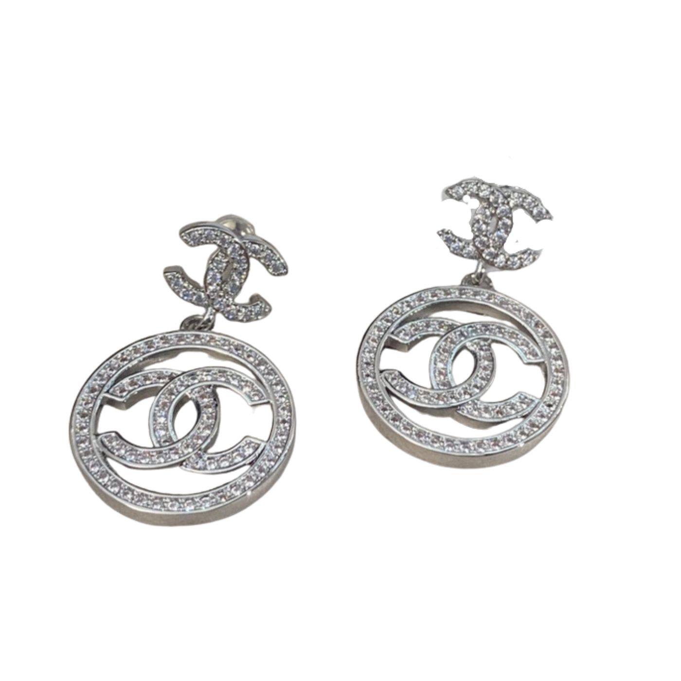 Ch**el Circle Earrings Silver For Women