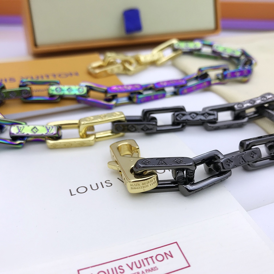 L0vis Vvtt0n Combinating Color Monogram Chain Necklace Multicolor For Men