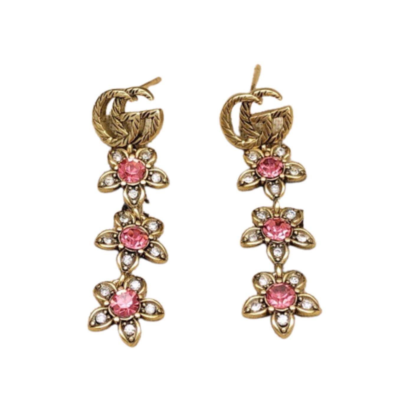 Gvc*1 Flower Stud Earrings Pink For Women