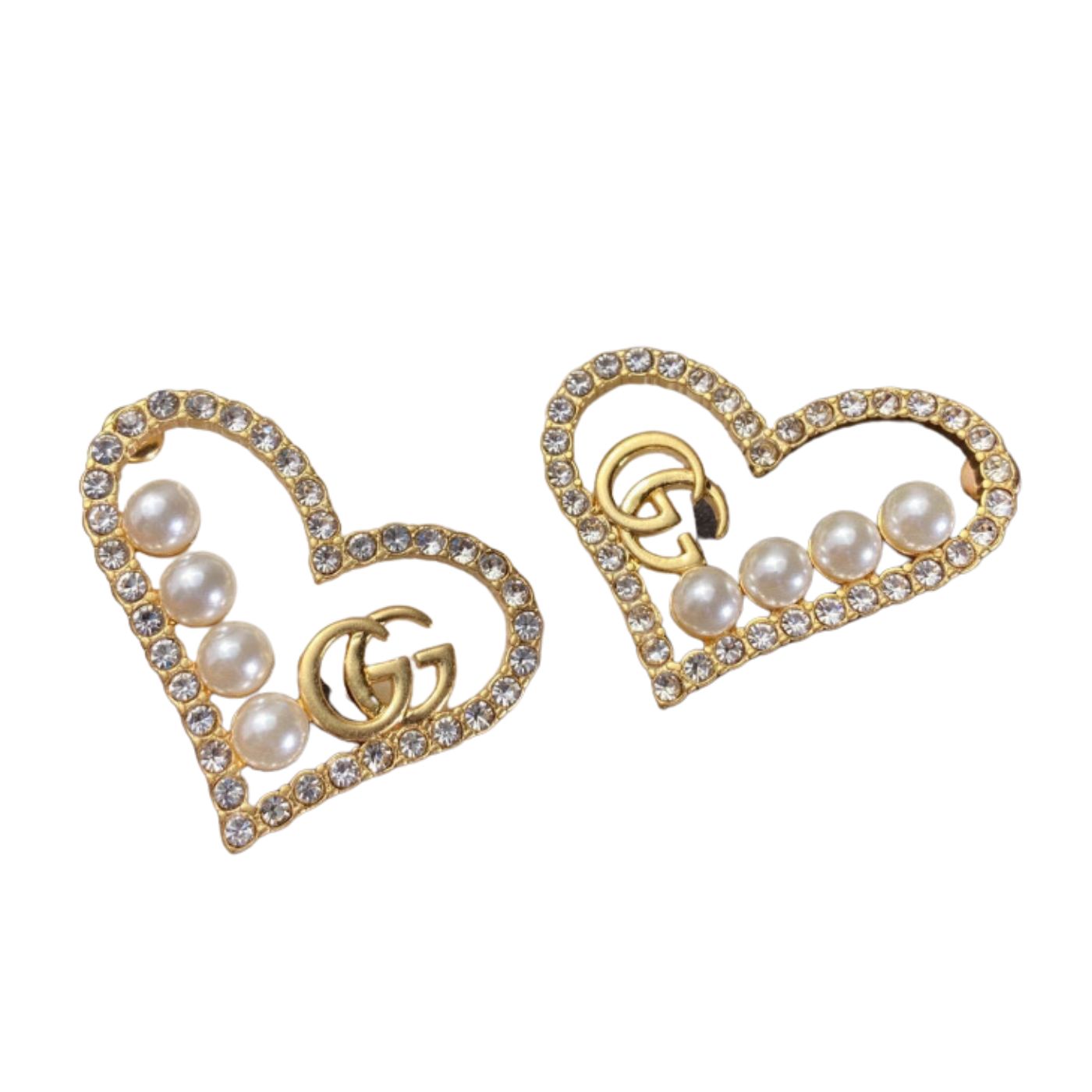 Gvc*1 Heart Peach Hollow Stud Earrings Gold For Women