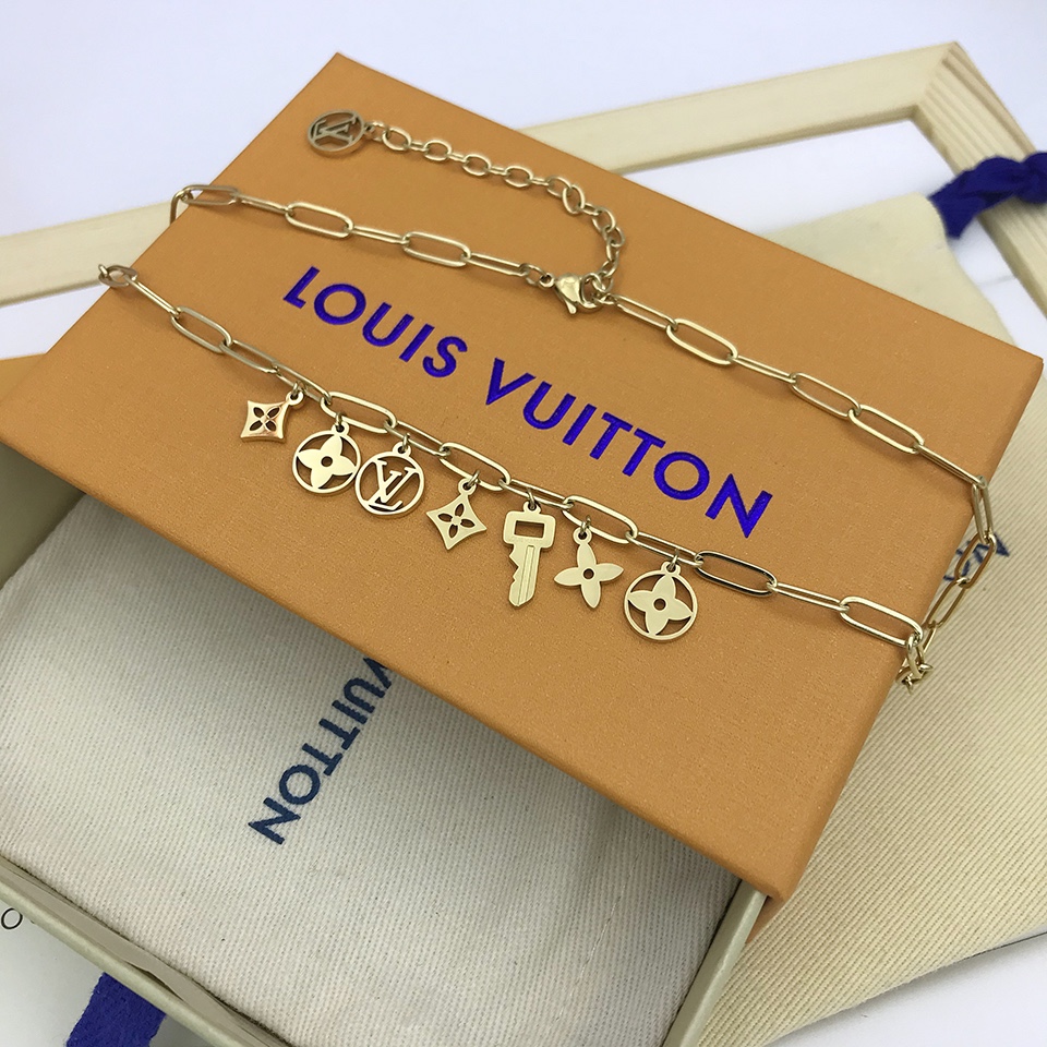 L0vis Vvtt0n Key Big Chain Necklace Gold Tone For Women