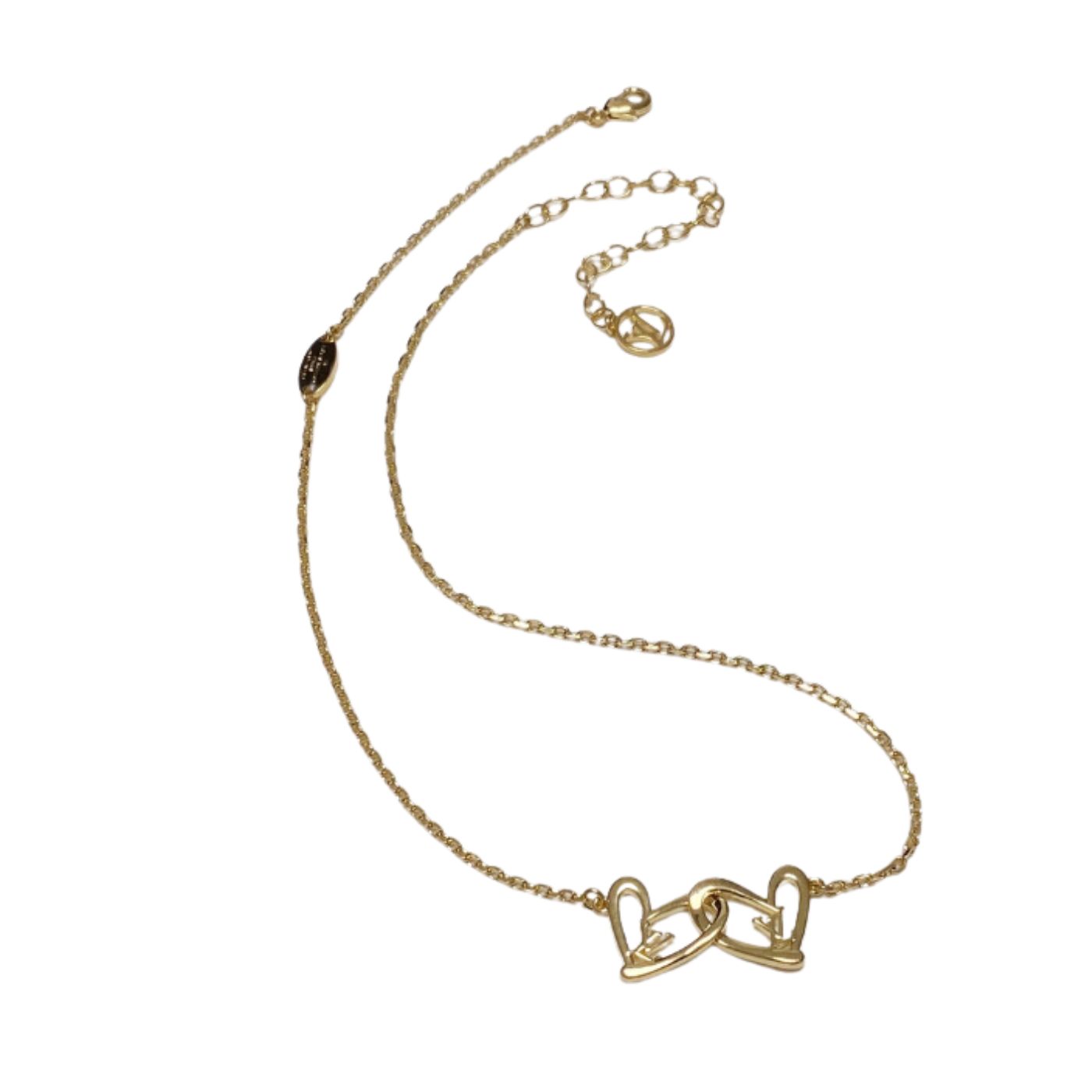 L0vis Vvtt0n LV Letter Necklace Gold For Women