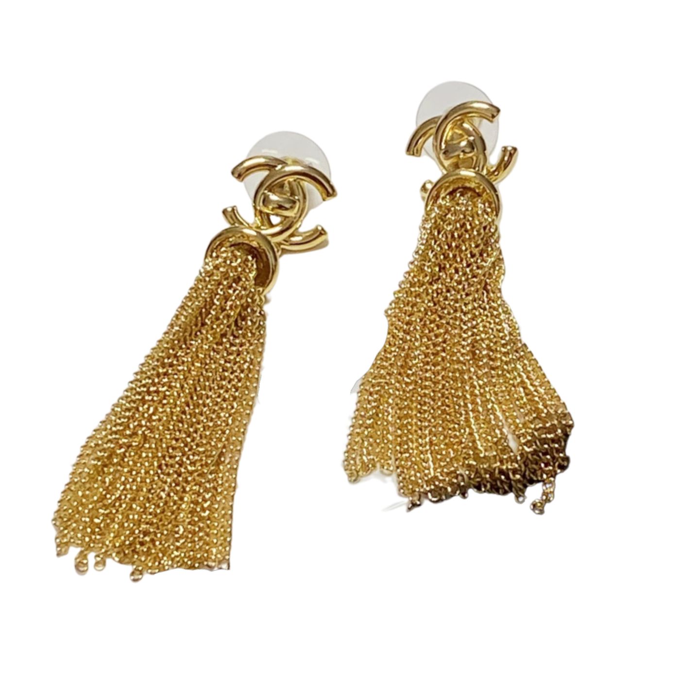 Ch**el Long Tassel Earrings Gold For Women