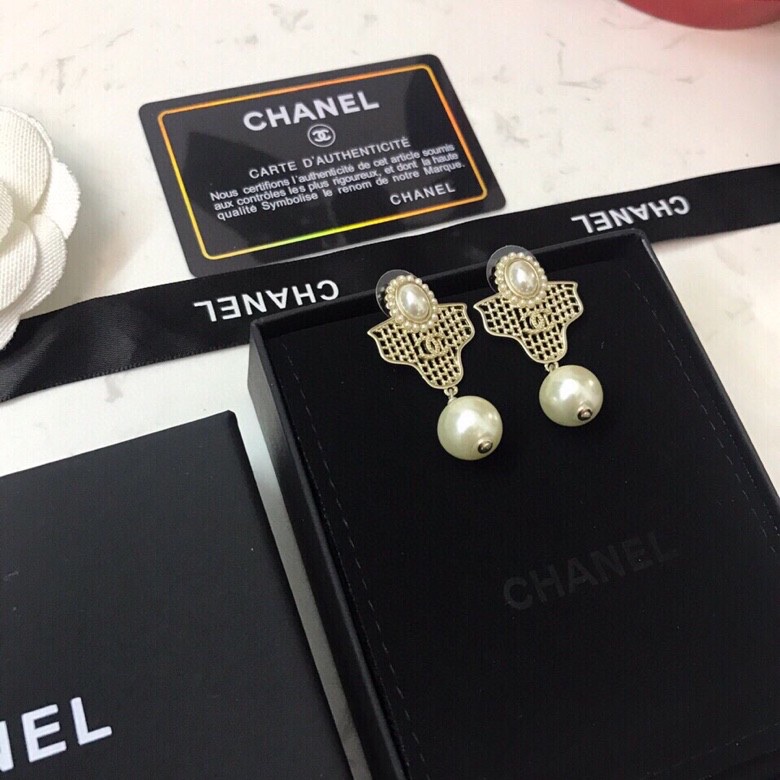 Ch**el Mesh Earrings Gold For Women