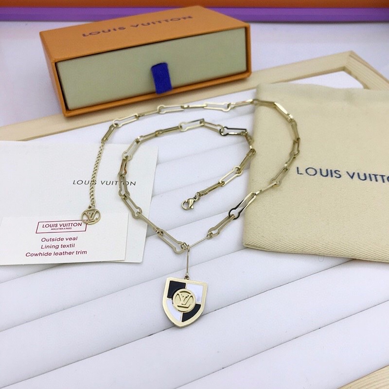 Gvc*1 Shield Necklace Gold Tone For Women