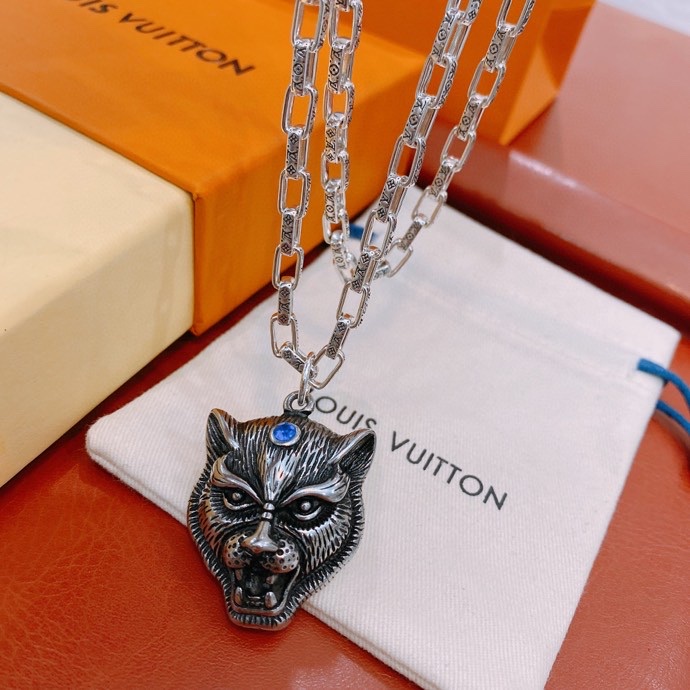 L0vis Vvtt0n Tiger Head Necklace Silver For Women