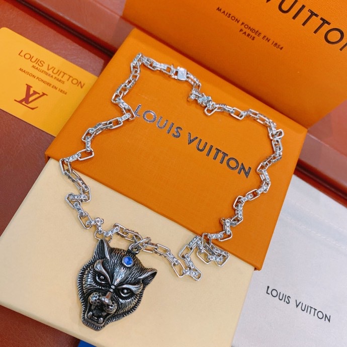 L0vis Vvtt0n Tiger Head Necklace Silver For Women