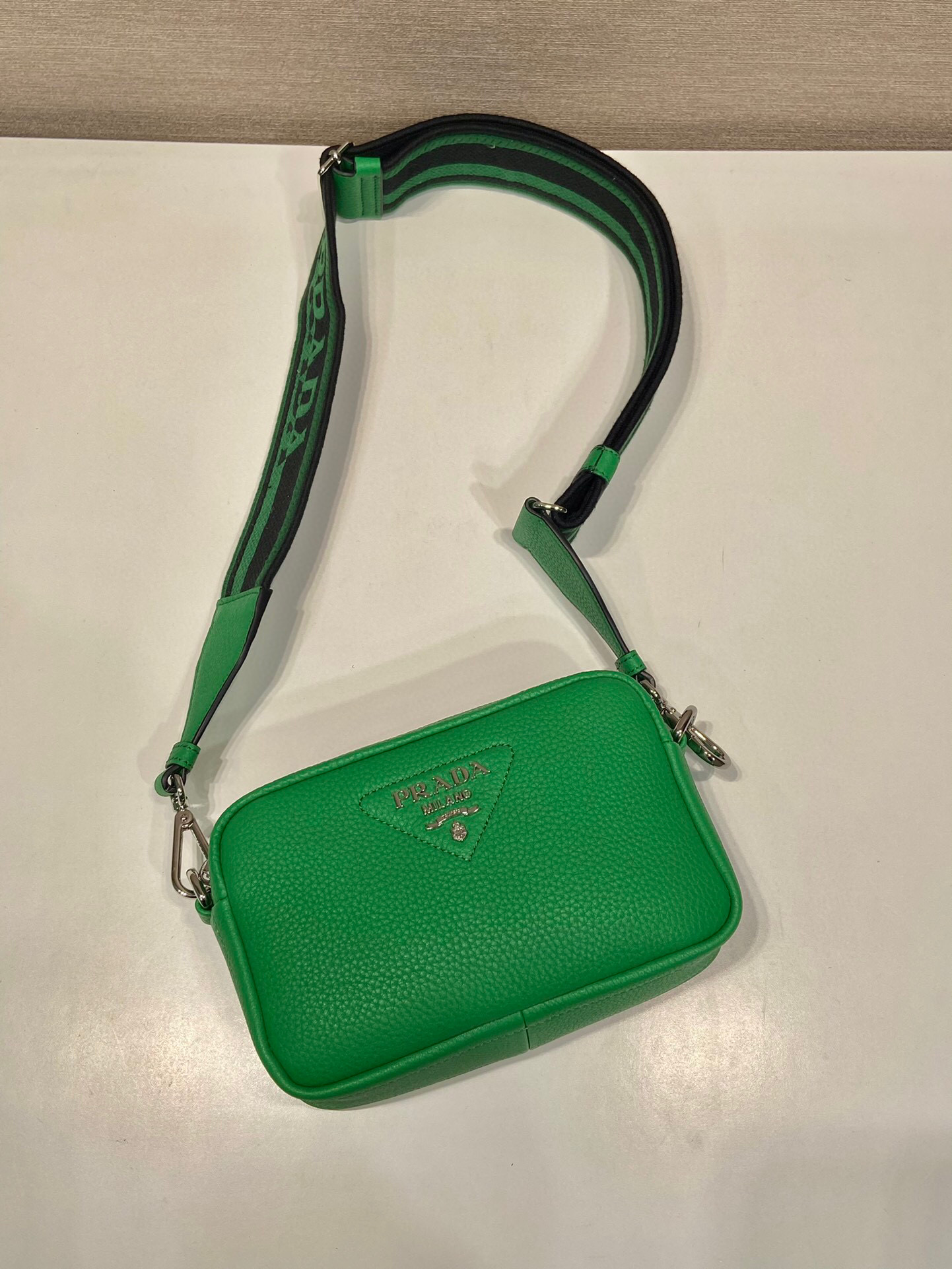 Pra*a Small Shoulder Bag In Green For Women 7.5in/ 19cm 1BH192_2DKV_F0YFM_V_3OO
