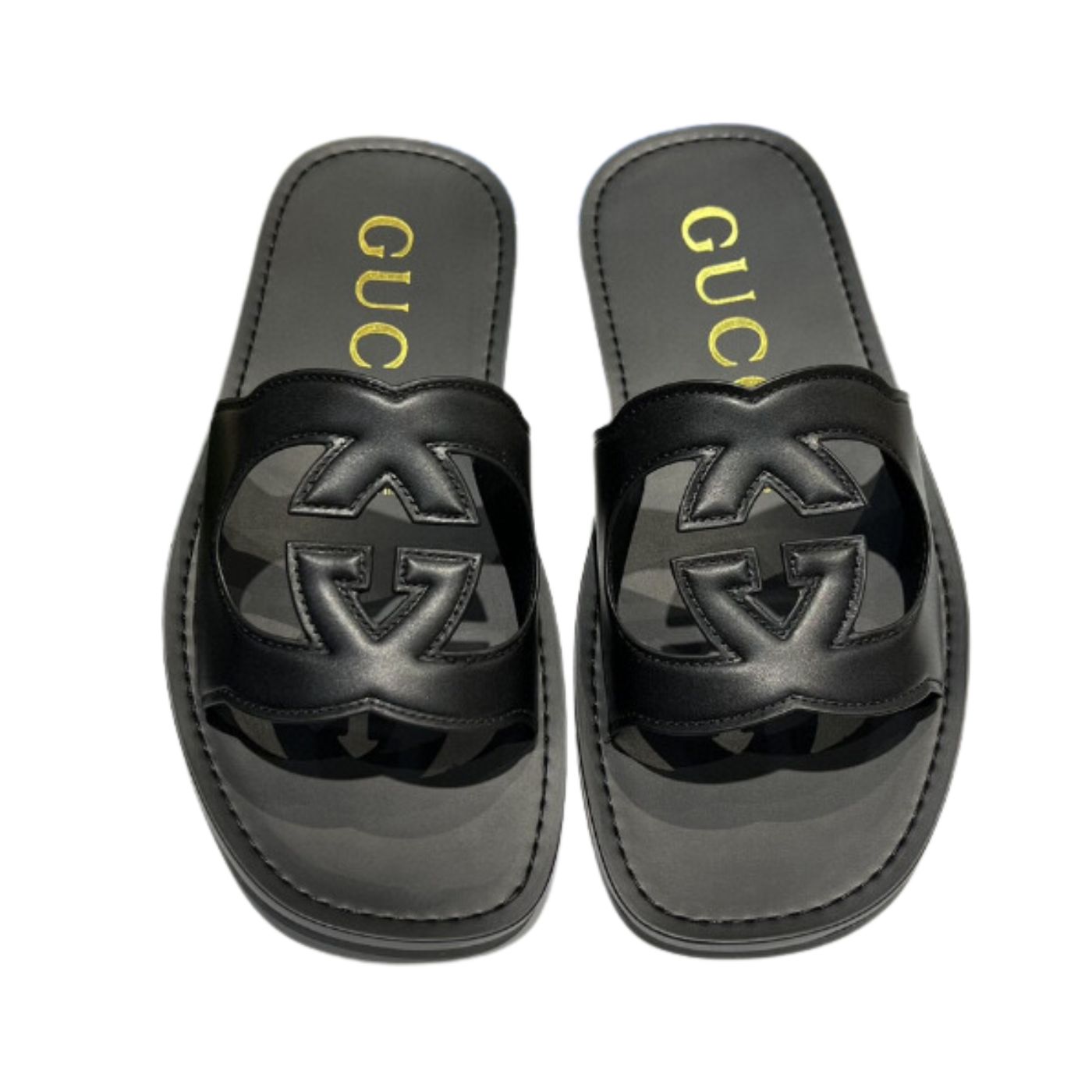 Gvc*1 Interlocking-G Cut-Out Slide Sandal Black For Men