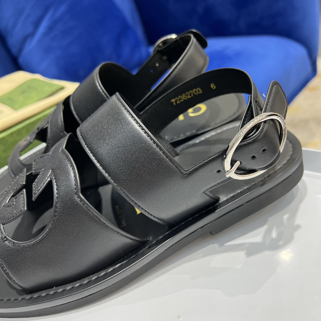 Gvc*1 Interlocking-G Sandal Black For Men 723627 US000 1000