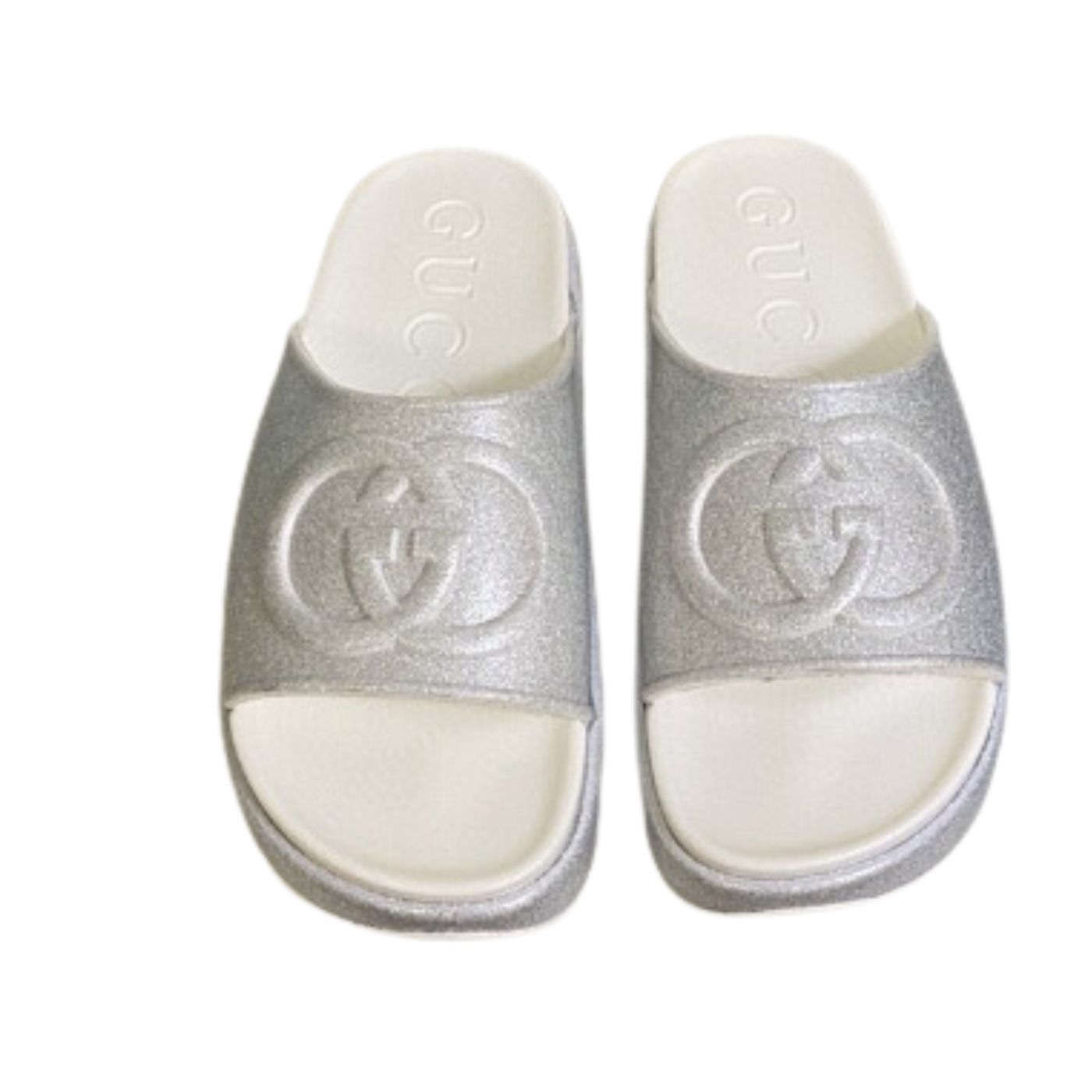 Gvc*1 Interlocking G Slide Sandal Silver For Men