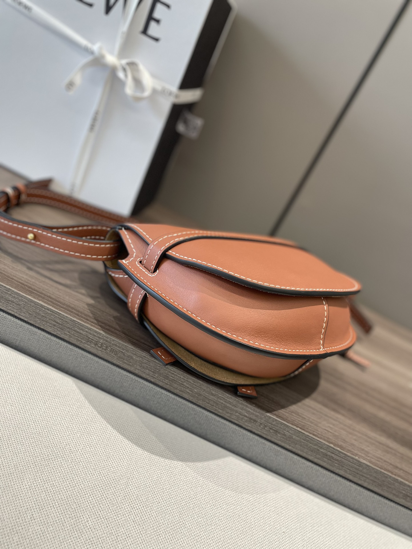 L0ew* Mini Gate Dual Bag Brown For Women 8.3in / 21cm