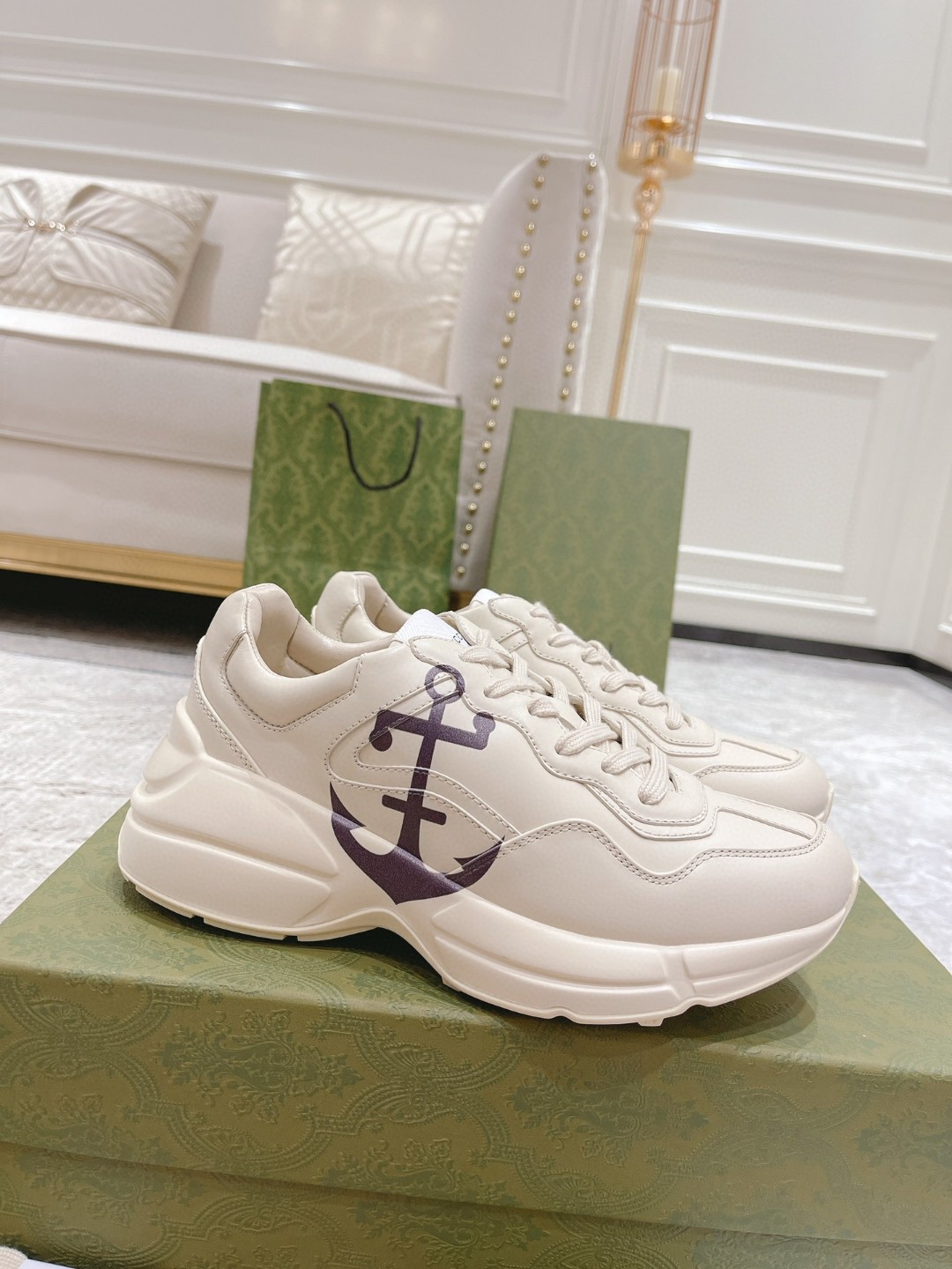 Gvc*1 Printed Rhyton Sneaker White For Men 598631-DRW00-9522