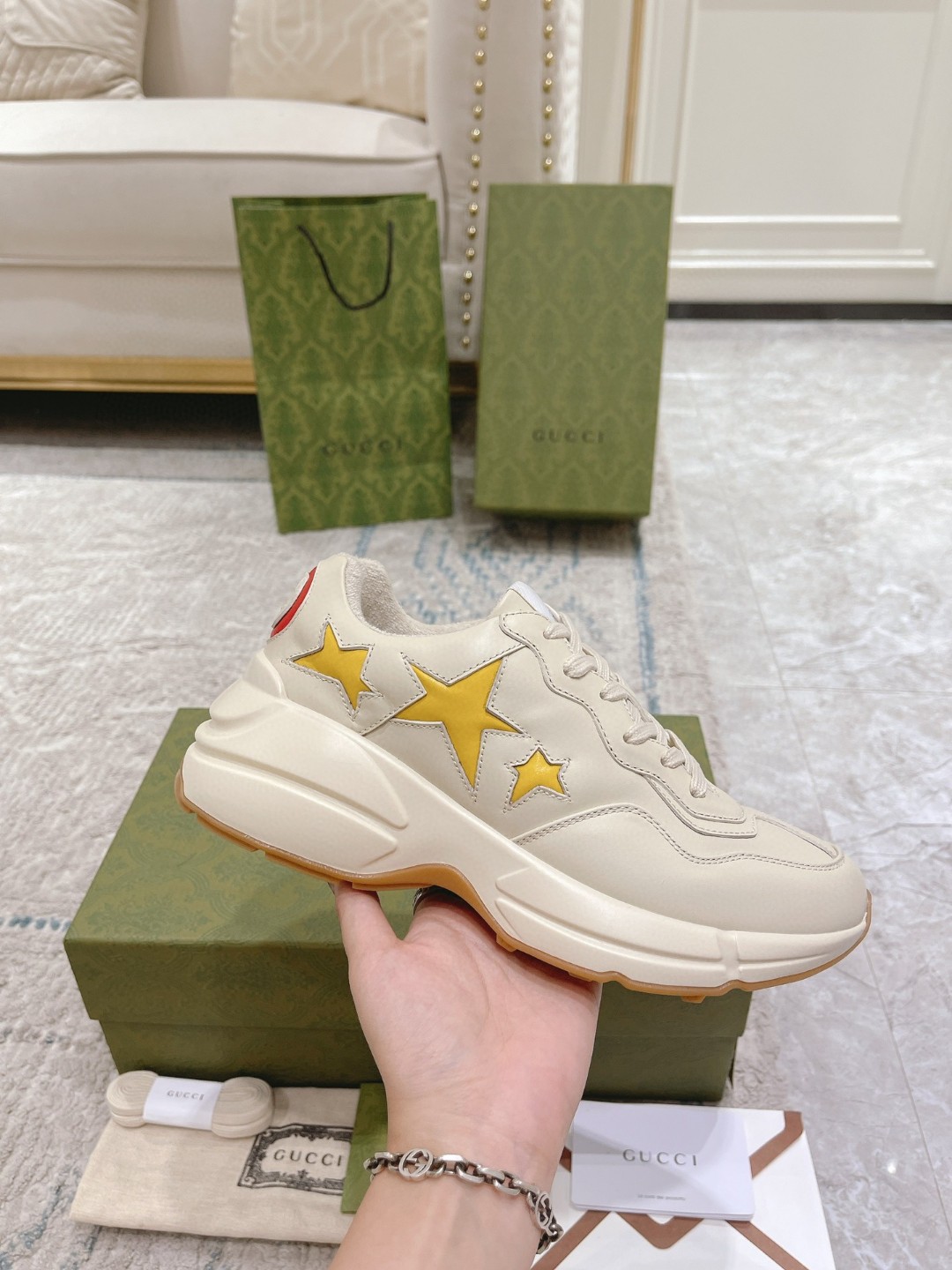 Gvc*1 Rhyton Sneaker With Stars White For Men 660939-2SH10-9560