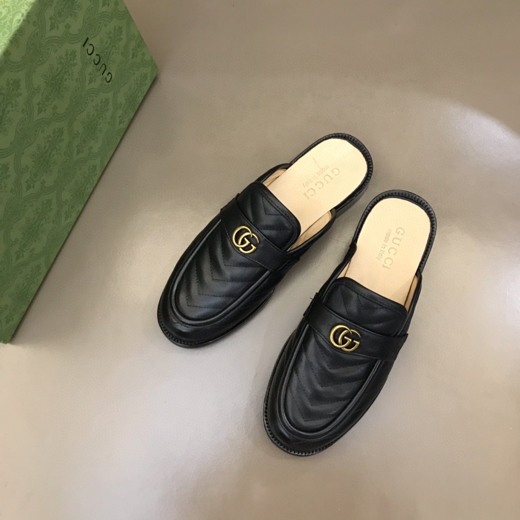 Gvc*1 Slipper With Interlocking G Black For Men