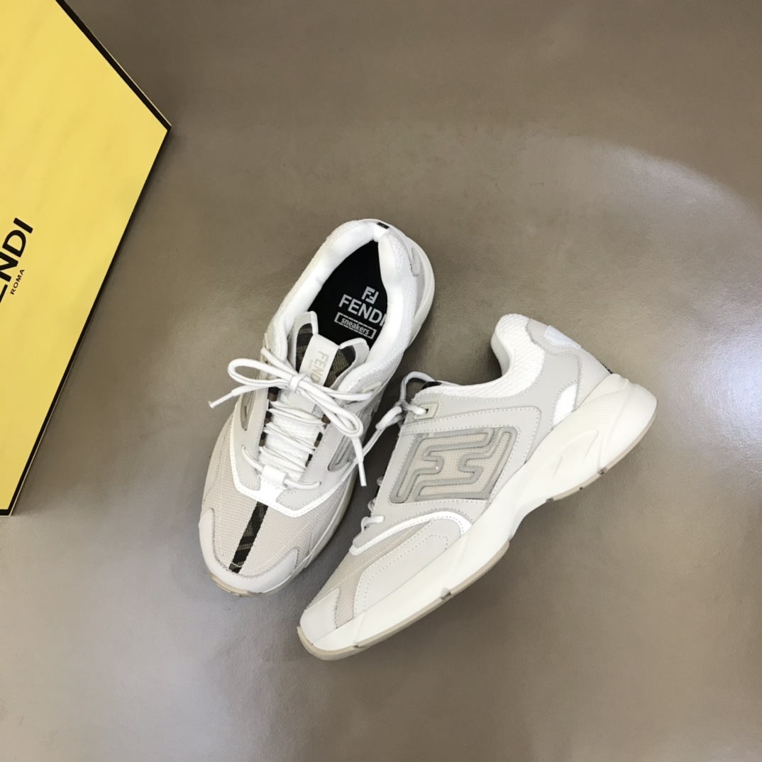 F**di FD Faster Trainers Sneakers White For Men 7E1555AKX6F1ICF