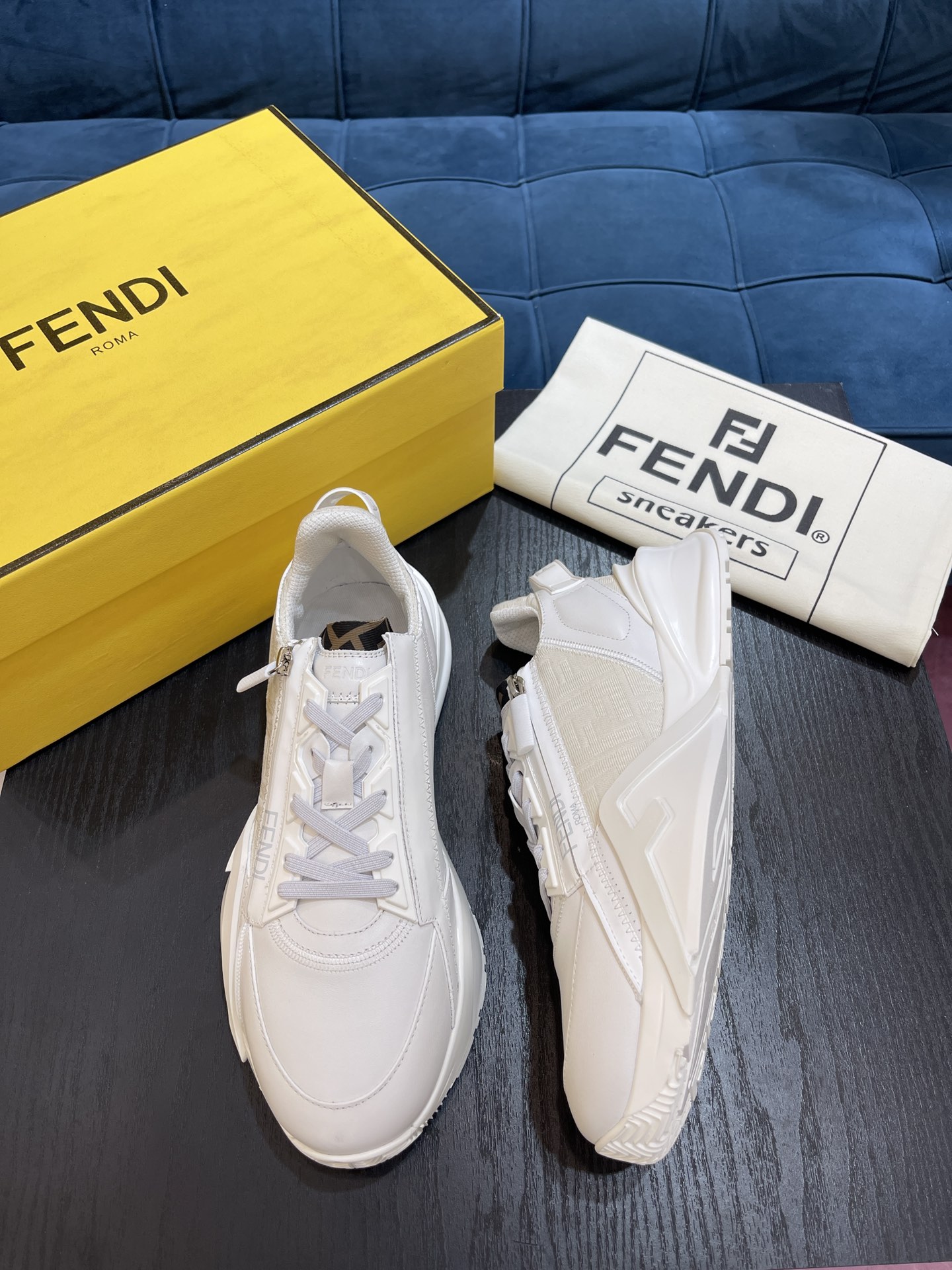F**di FD Flow Sneakers White For Men 7E1392AK1QF1HGQ