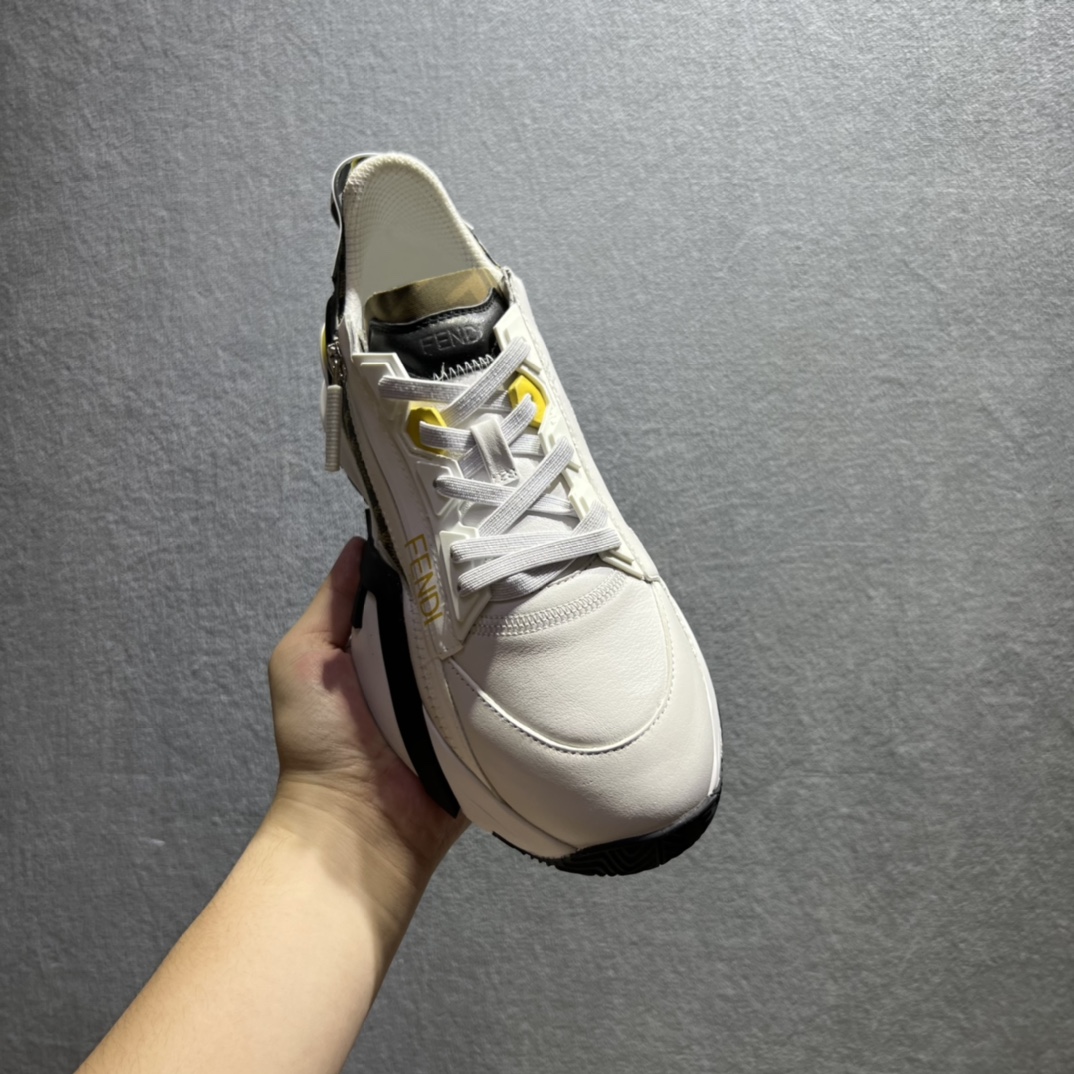 F**di FD Flow Sneakers White For Men 7E1392AJZHF1HGR