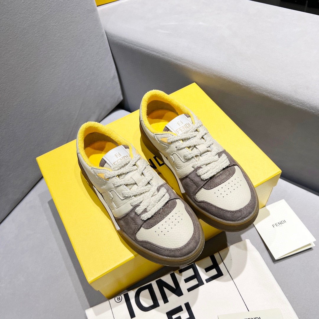 F**di FD Match Low Tops Sneakers Grey For Women 8E8252AHH2F1FHU