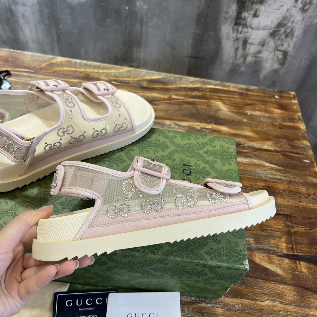 Gvc*1 GG Sandal With Crystals White For Women