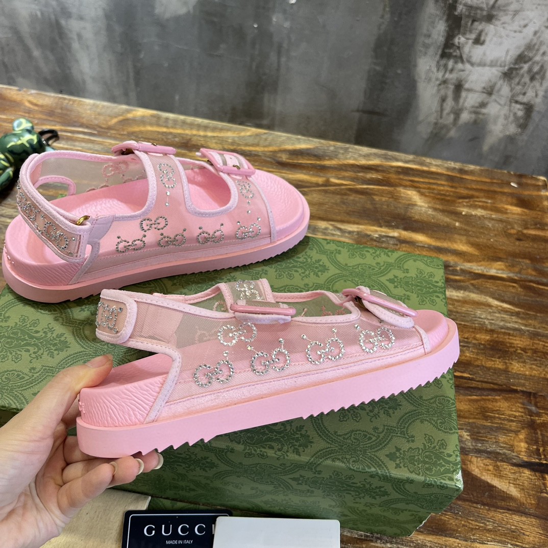 Gvc*1 GG Sandal With Crystals Pink For Women