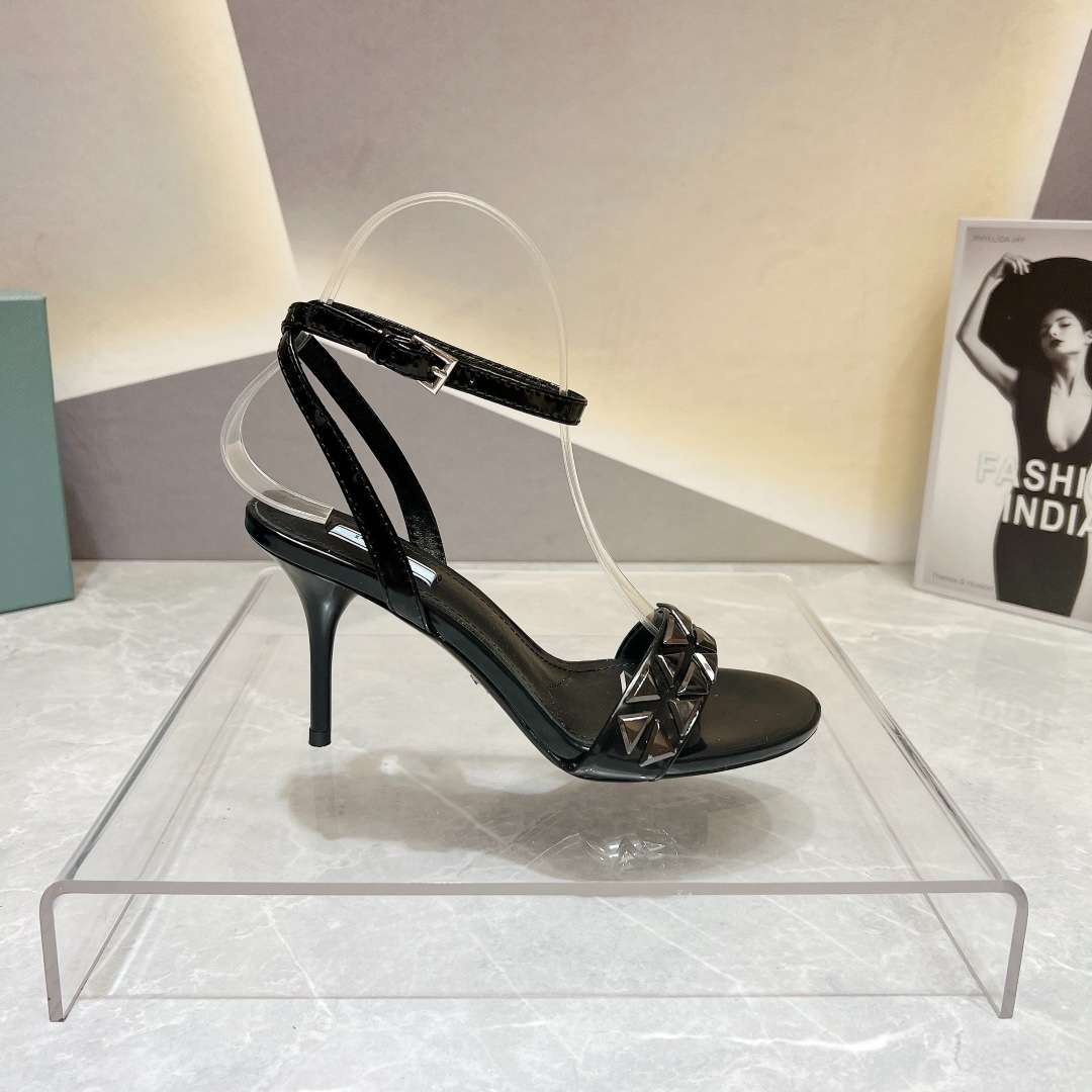 Pra*a Ankle Strap Pumps Black For Women