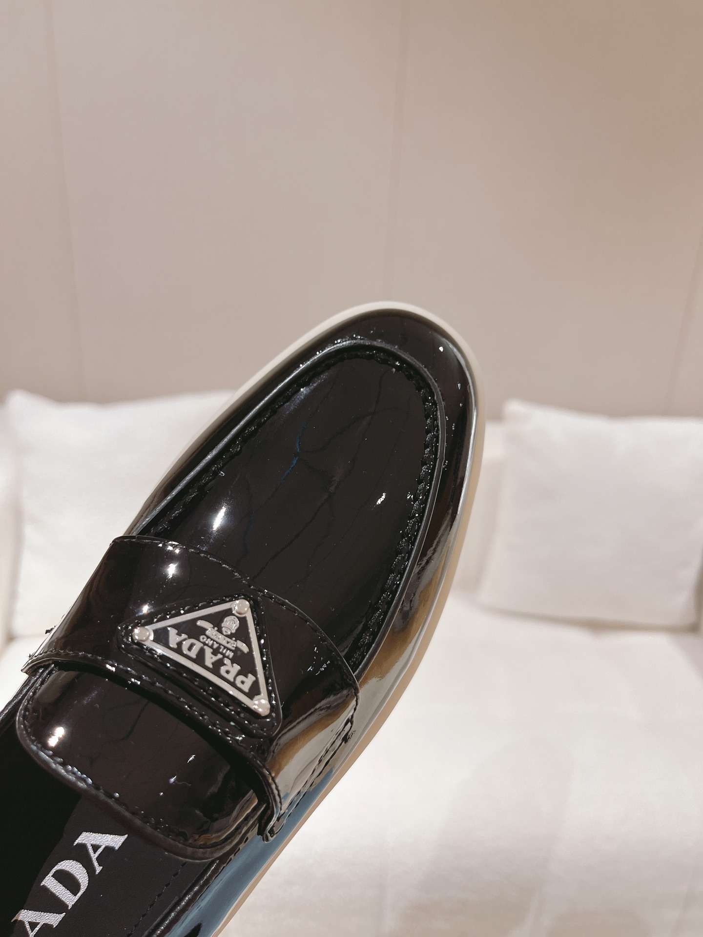 Pra*a Brushed Loafers Black For Women