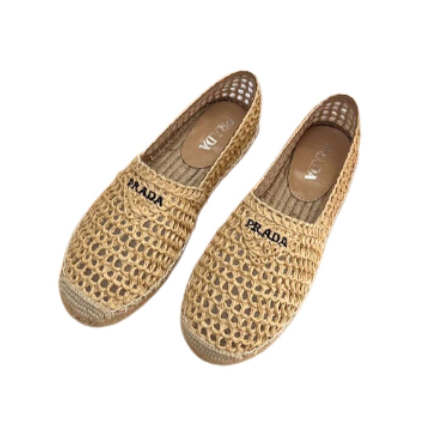 Pra*a Crochet Espadrilles Beige For Women 1S055N_3LLQ_F0018_F_020