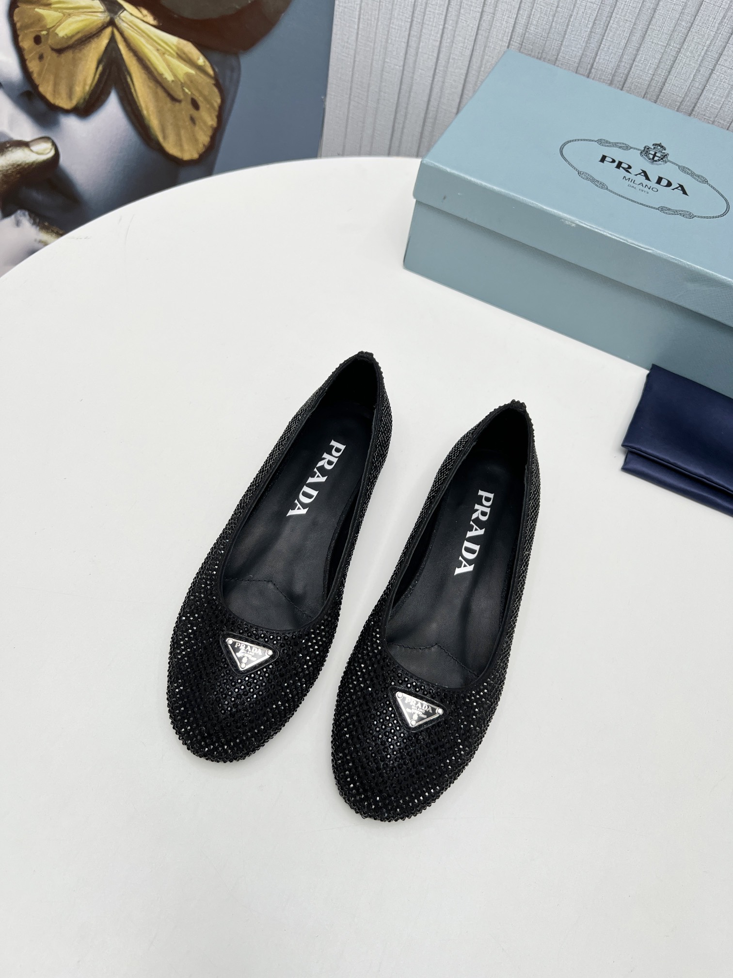 Pra*a Patent Ballerinas Black For Women