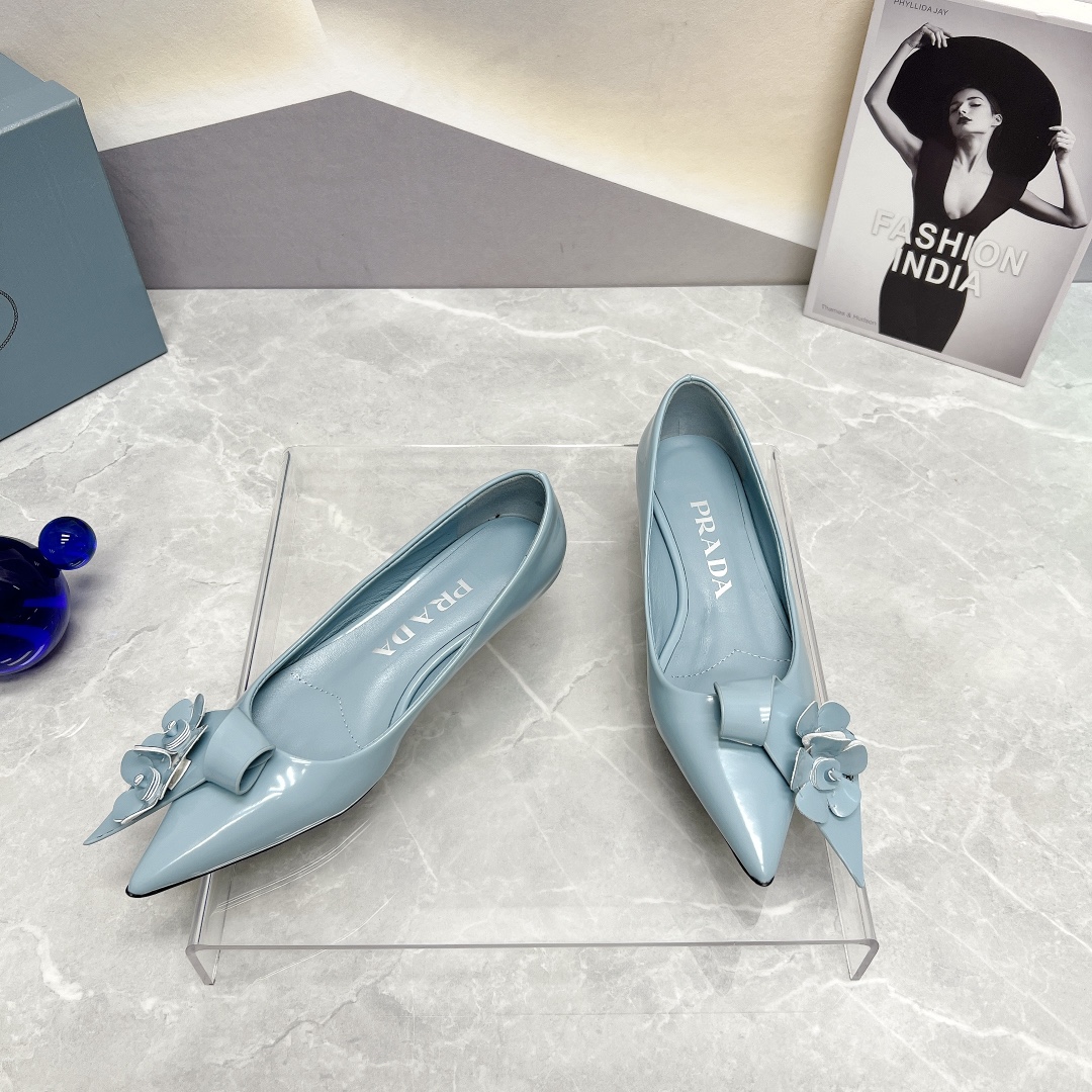 Pra*a Patent Pumps Jade Green For Women