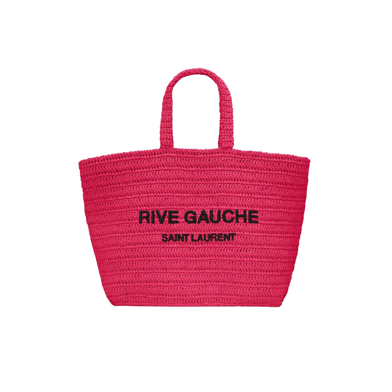 Sa1nt Lau*nt Rive Gauche S*pple In Raffia Crochet Pink For Women 688864GAAA15693- 15 Inches/ 38 Cm