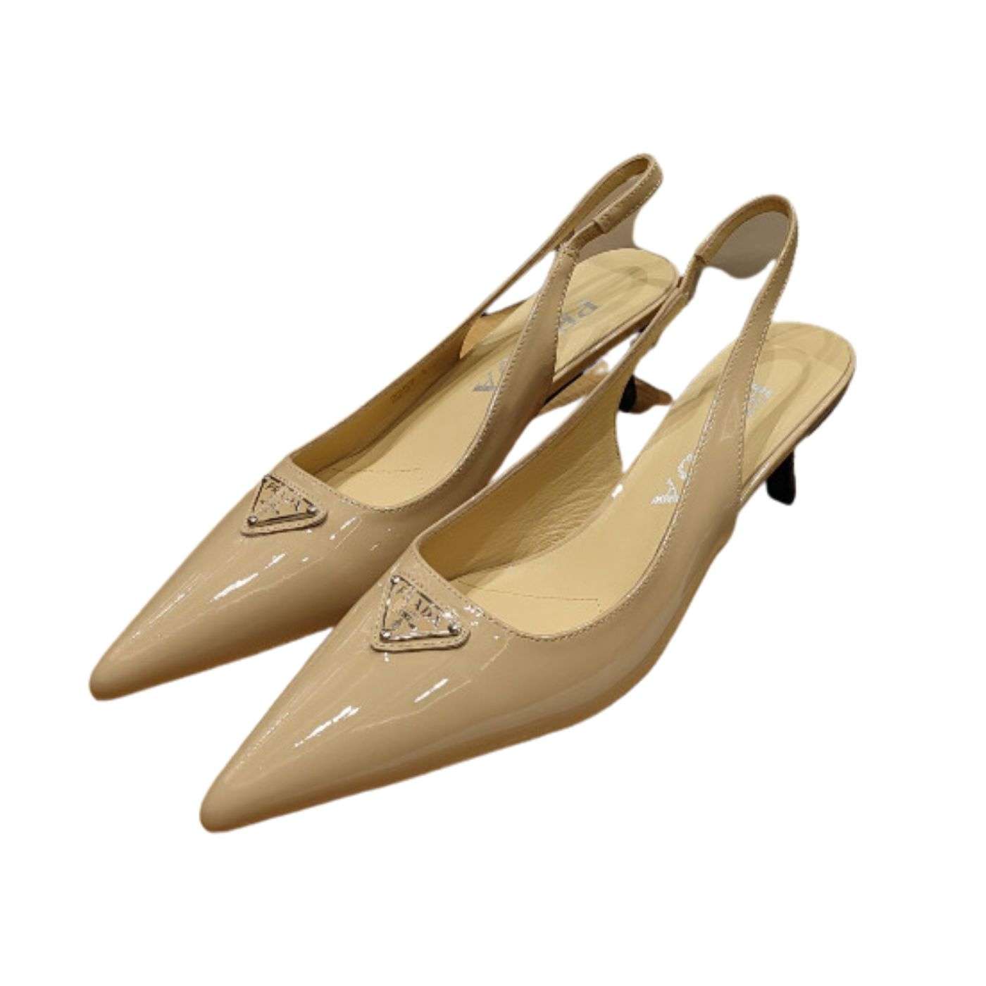 Pra*a Slingback Spike Pumps Brown For Women