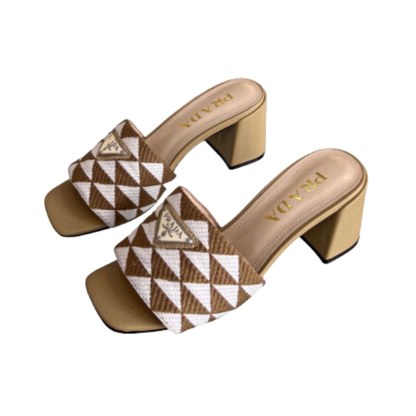 Pra*a Triangle Slip-On Sandals Brown For Women