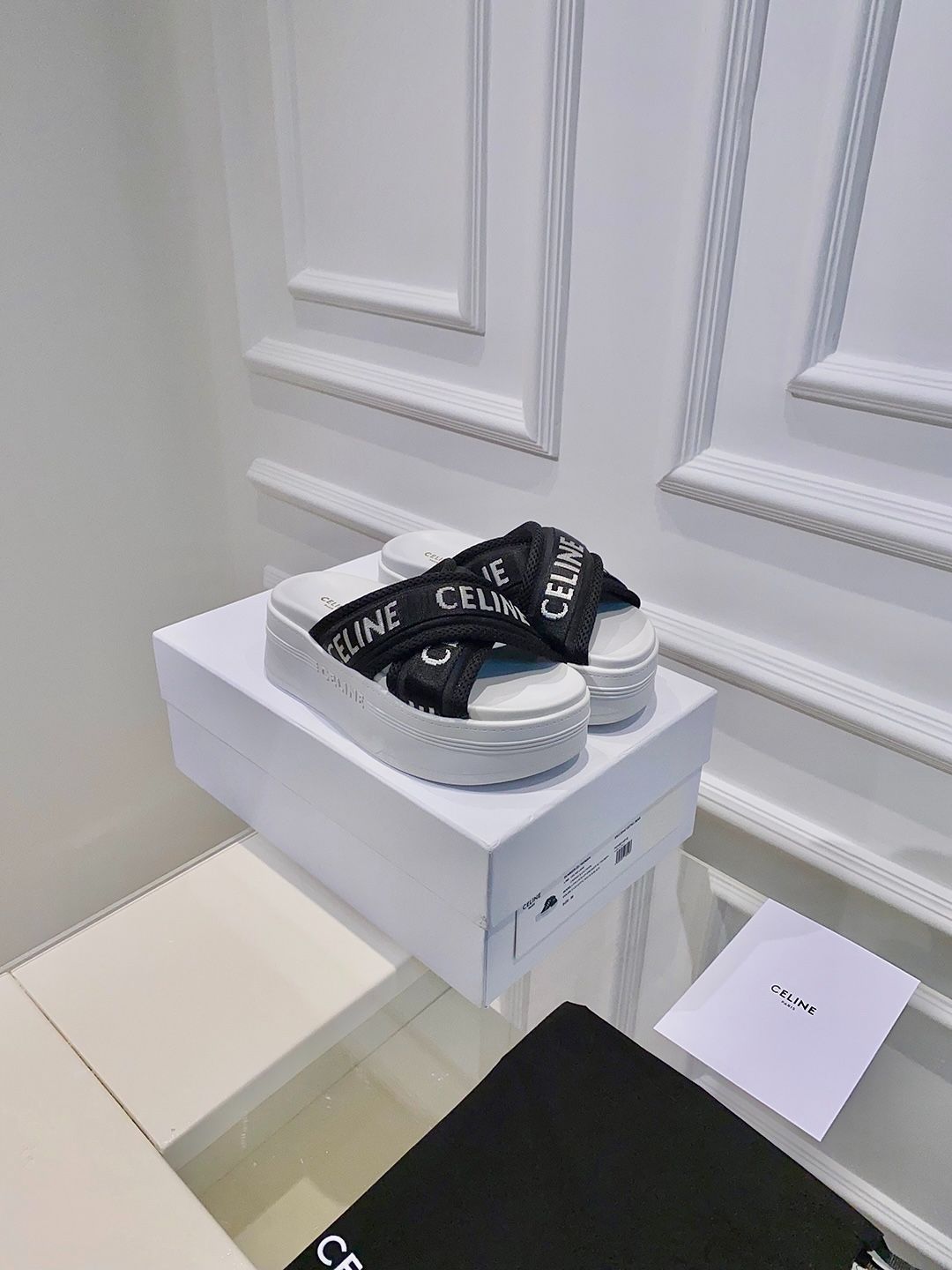 Ce1i*e Block Slide In Mesh And Textile With Ce1i*e Jacquard White For Women