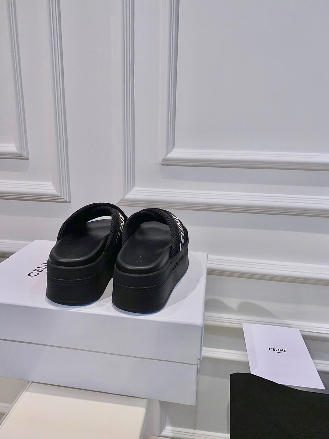 Ce1i*e Block Slide In Mesh And Textile With Ce1i*e Jacquard Black For Women 354412276C.38AB