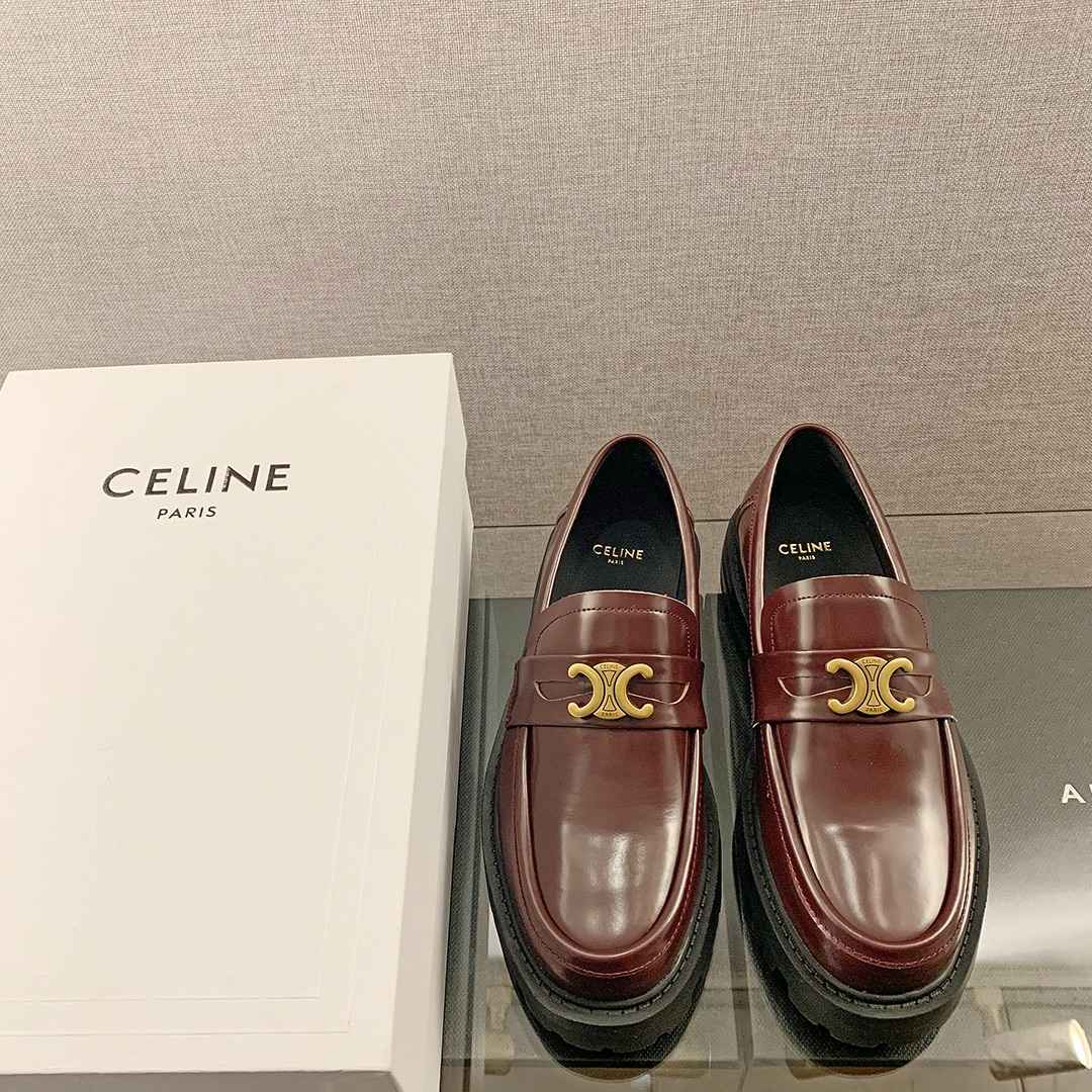 Ce1i*e Bulky Penny Chunky Loafer Burgundy For Women
