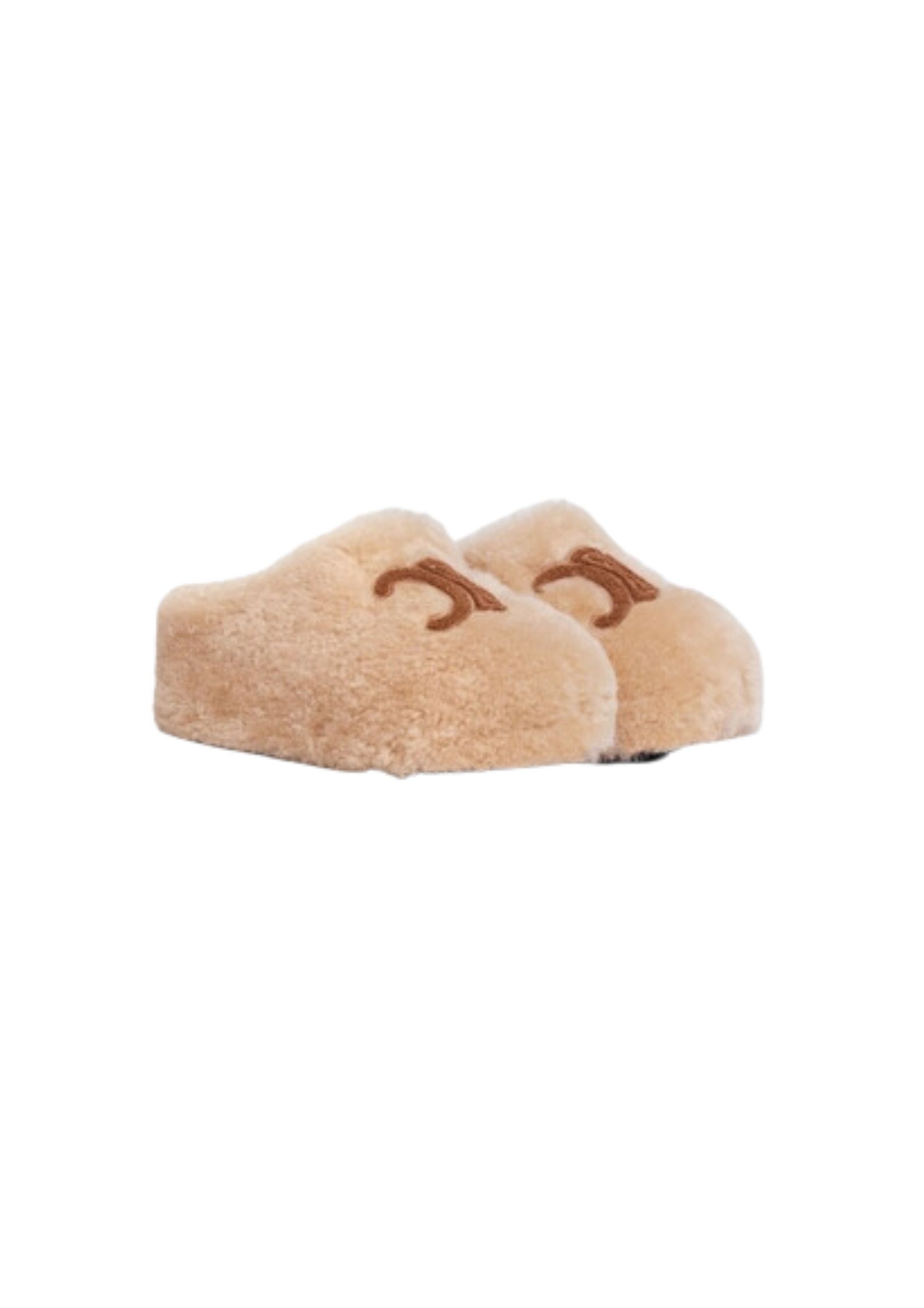 Ce1i*e Ce1i*e Fur Mule In Shearling Beige For Women 352433781C.01CR