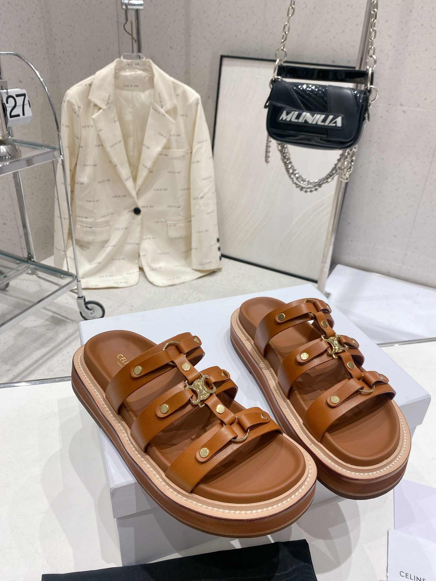 Ce1i*e Slides Tippi Brown For Women 357283766C.04LU