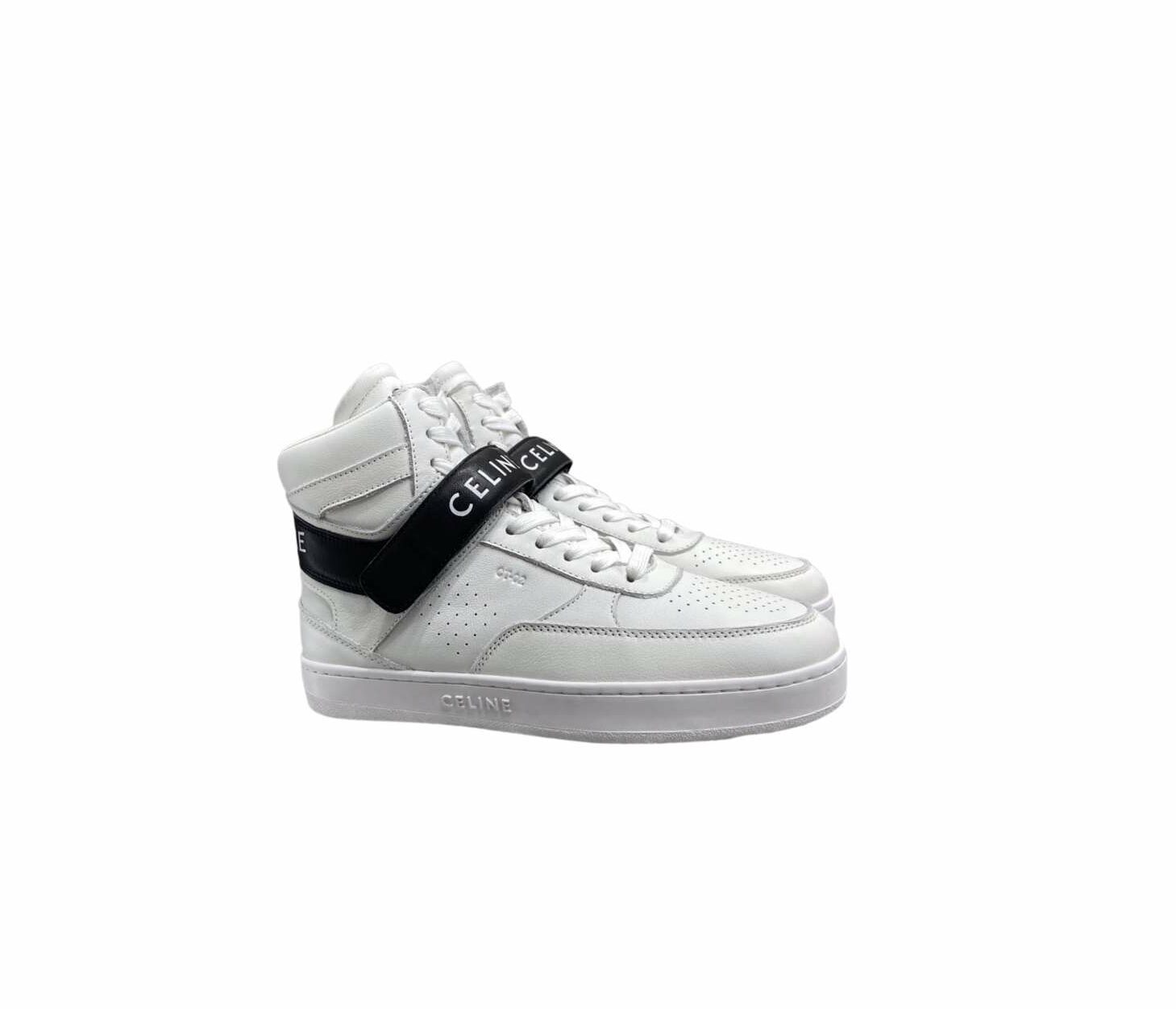 Ce1i*e Trainer High Sneaker With Scratch White And Black For Women