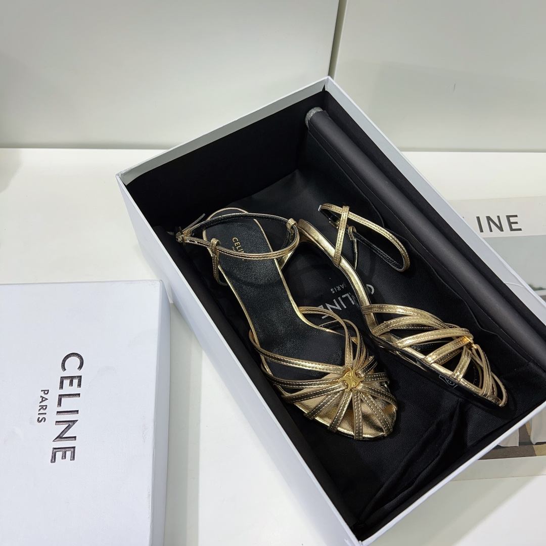 Ce1i*e Triomphe Sandal Gold Tone For Women