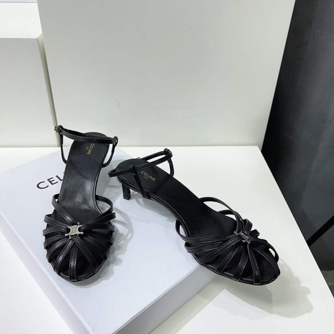 Ce1i*e Triomphe Sandal Black For Women 352203958C.38NO