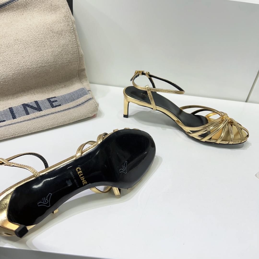 Ce1i*e Triomphe Sandal Gold Tone For Women