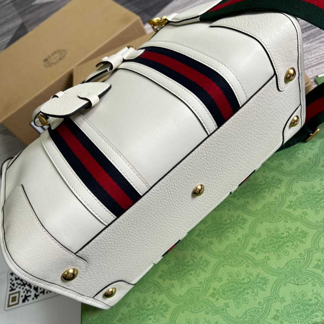 Gvc*1 Double G-Detailed Smooth Medium Handbag White For Men 13.3 in/ 34 cm