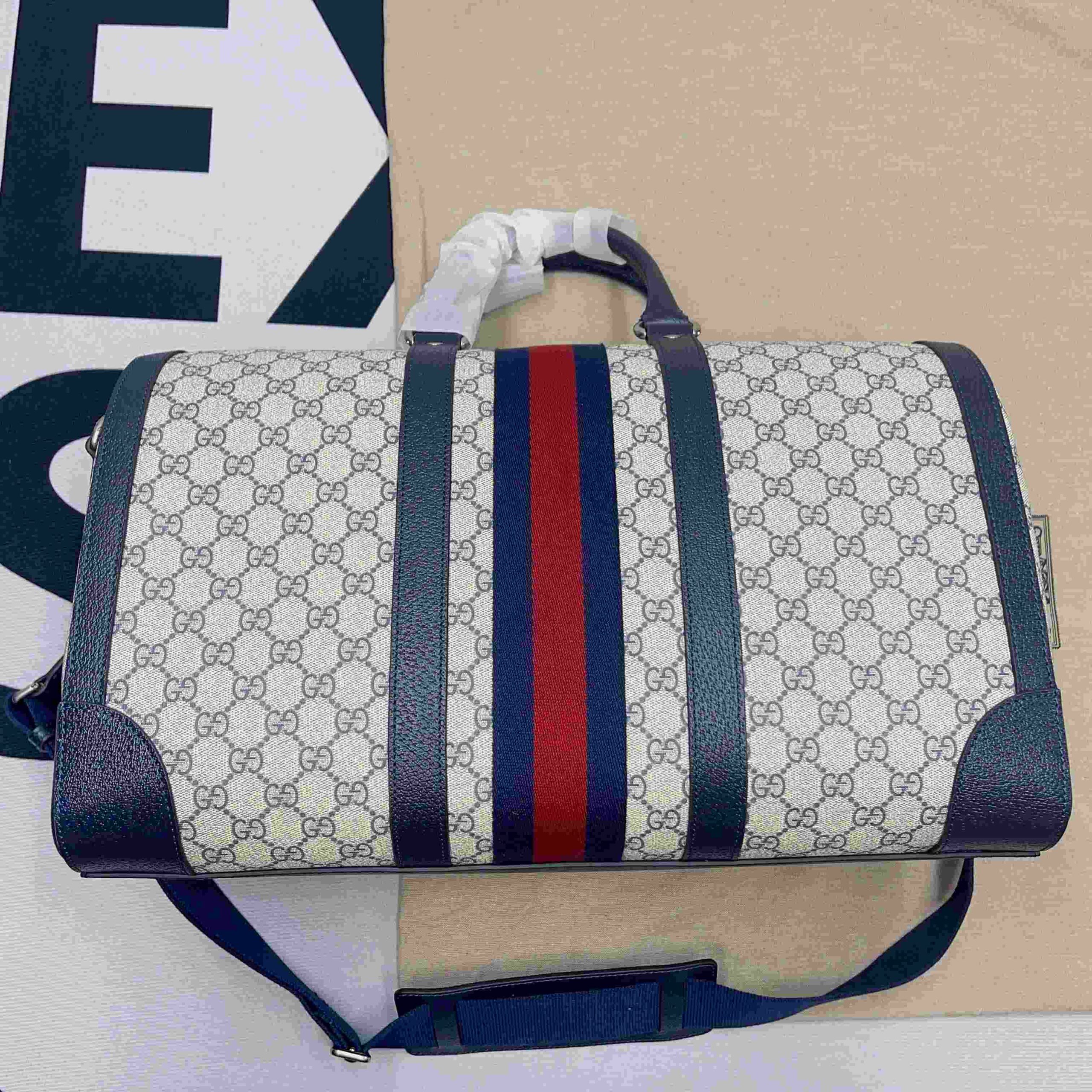 Gvc*1 Savoy Small Duffle Bag Blue/Black 17.7 in/45 cm 724642 9C2SN 4076