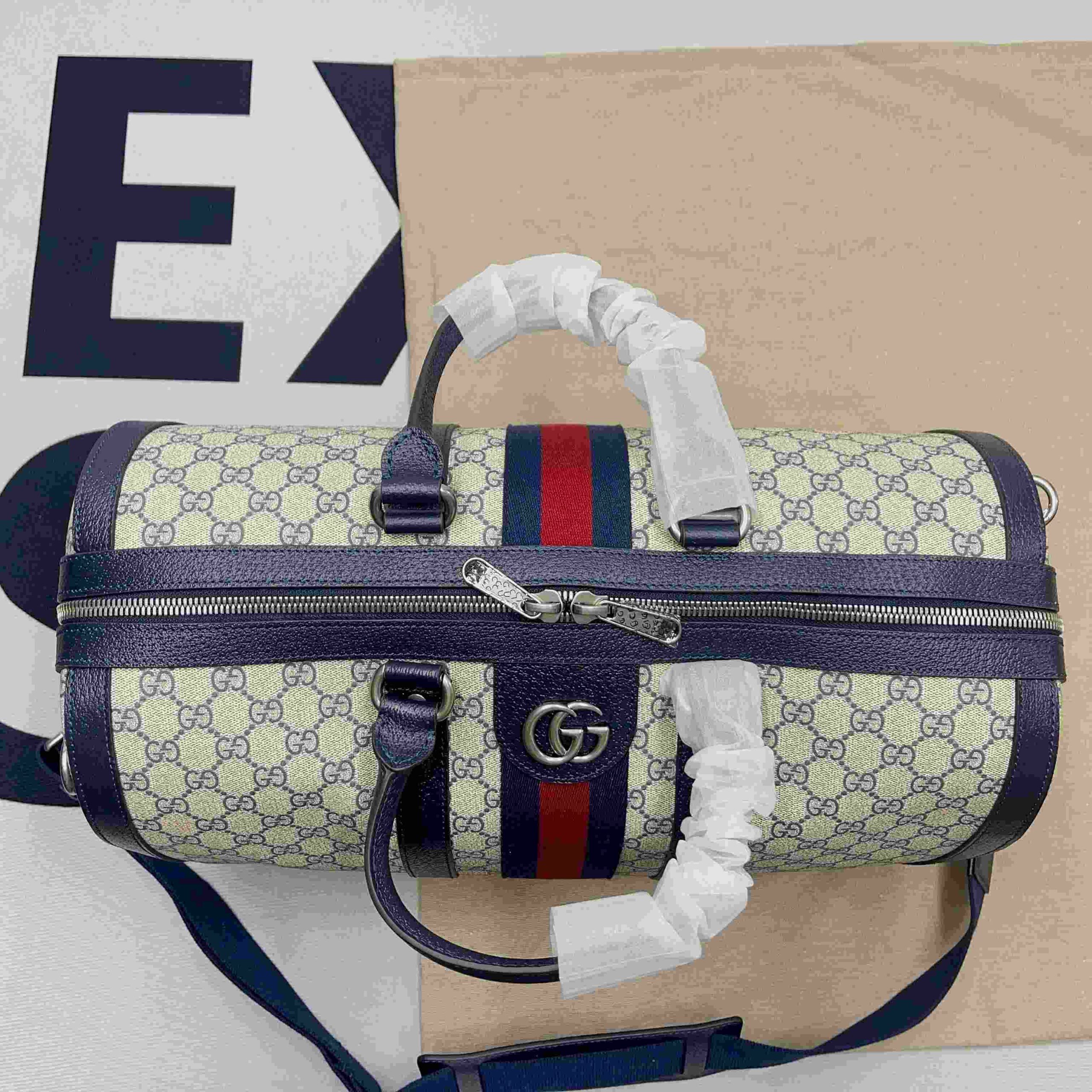 Gvc*1 Savoy Small Duffle Bag Blue/Black 17.7 in/45 cm 724642 9C2SN 4076