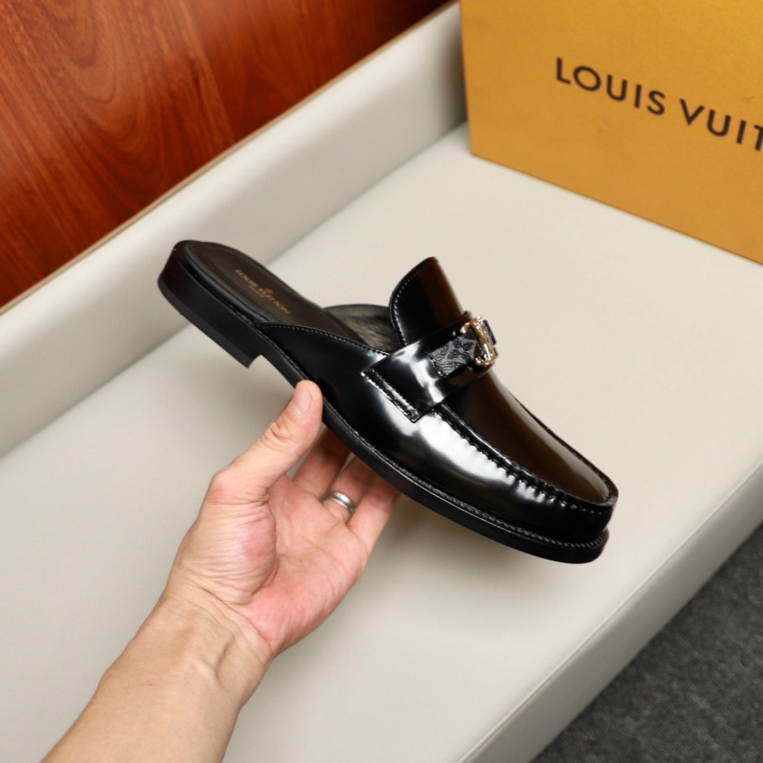 L0vis Vvtt0n Major Open Back With Trim Loafer Black For Men