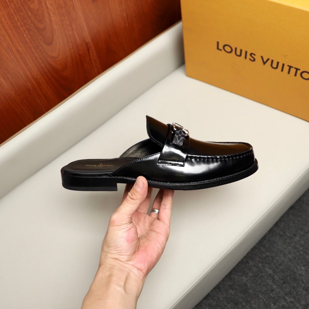 L0vis Vvtt0n Major Open Back With Trim Loafer Black For Men