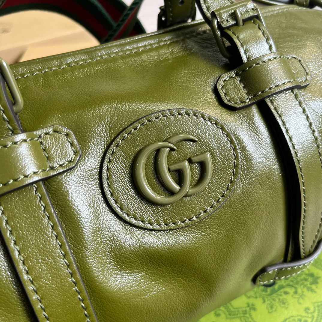 Gvc*1 Small Duffle Bag With Tonal Double G Black/Green Khaki/Grey 11.2 in/28.5cm 725701 AABDE 1060